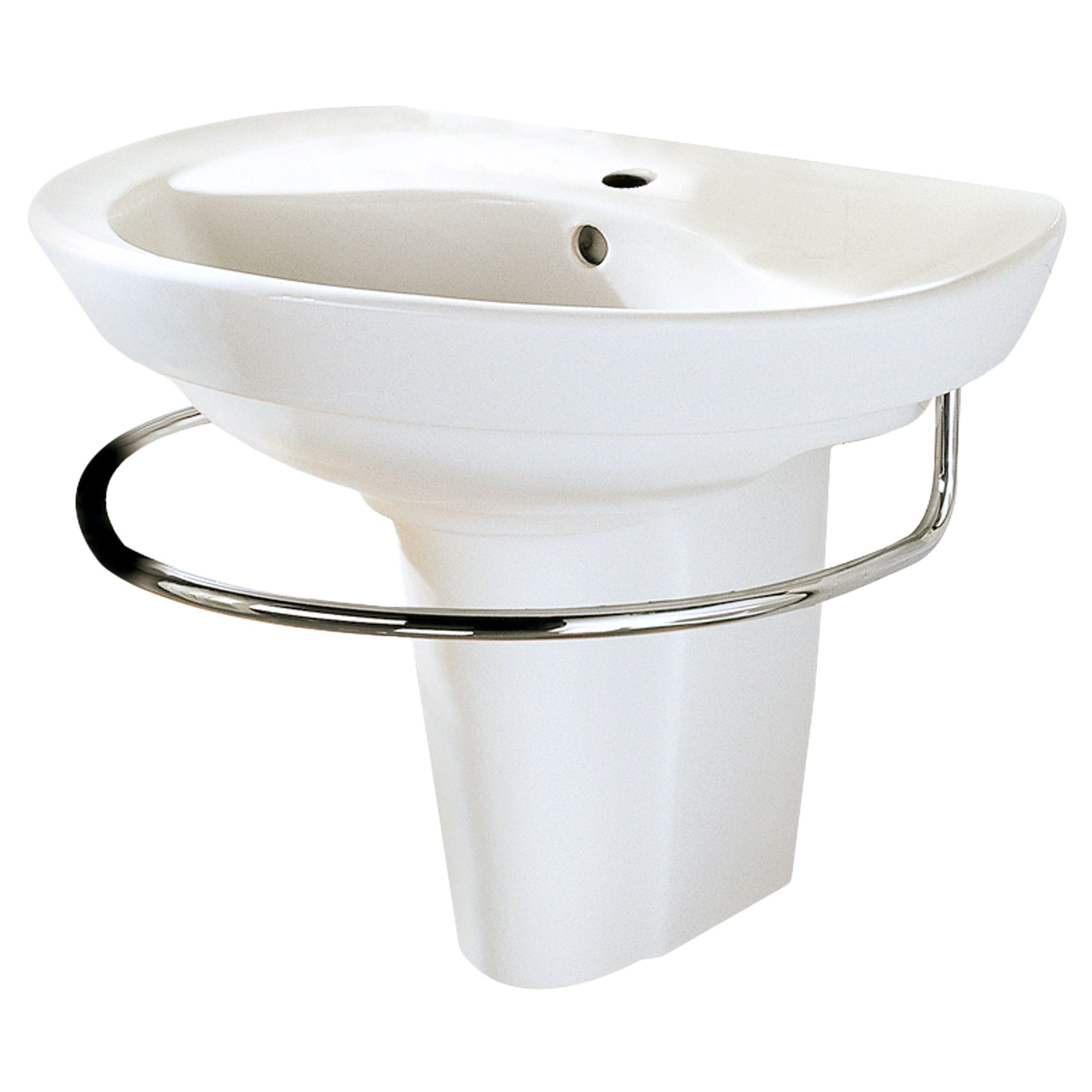 Ravenna Center Hole Only Wall Hung Sink and Semi Pedestal Leg Combination WHITE
